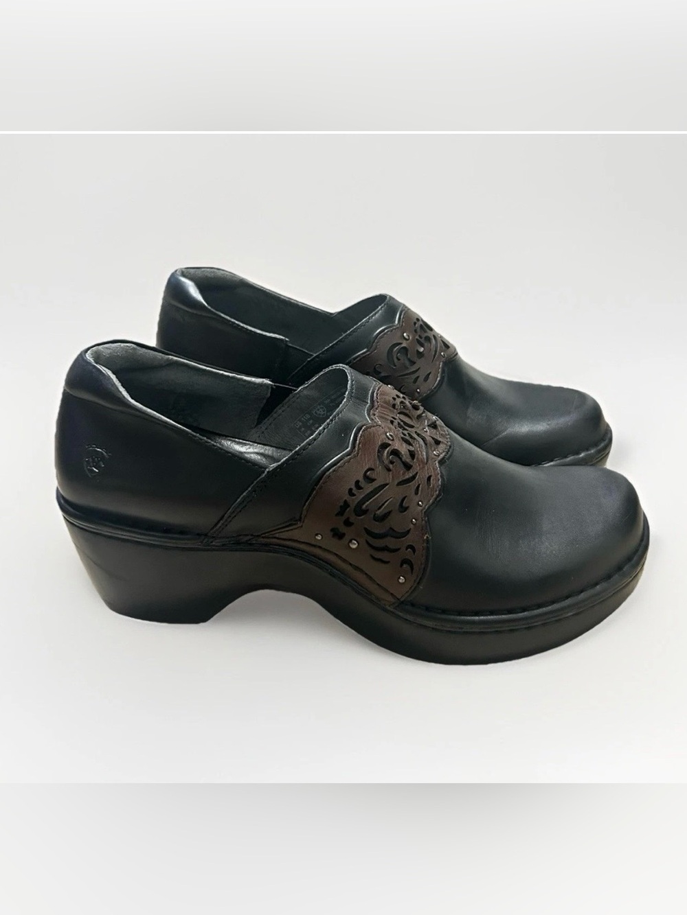 Ariat Clogs Women 11B Tambour Black Leather Western Studded Shoe Comfort Cowgirl